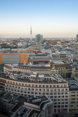 Aerial view of Hamburg with Heinrich Hertz Tower - Hamburg, Germany