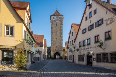 Bavaria, Germany - Dec 10, 2019: Roder Tower (Roderturm) - Rothenburg ob der Tauber, Bavaria, Germany