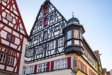 Half-timbered buildings at Marktplatz Square - Rothenburg ob der Tauber, Bavaria, Germany