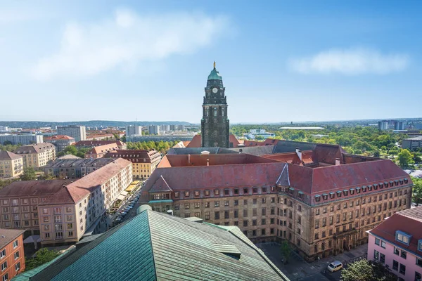 ドレスデン新市庁舎の空中写真 ドイツ ソクソニー州ドレスデン — ストック写真