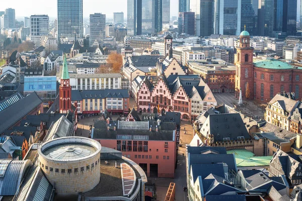 Aerial View Romerberg Square Buildings Frankfurt Germany — Stock Photo, Image