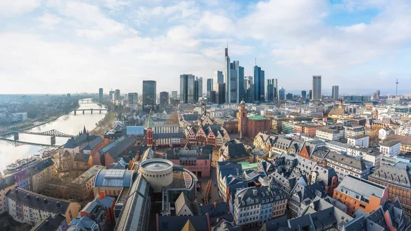 Panoramiczny Widok Lotu Ptaka Frankfurt Nad Menem Niemcy — Zdjęcie stockowe