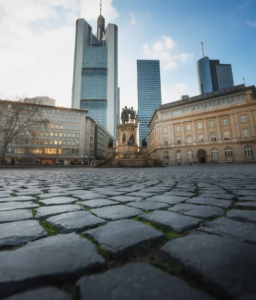Plaza Rossmarkt Monumento Johannes Gutenberg Frankfurt Alemania — Foto de Stock