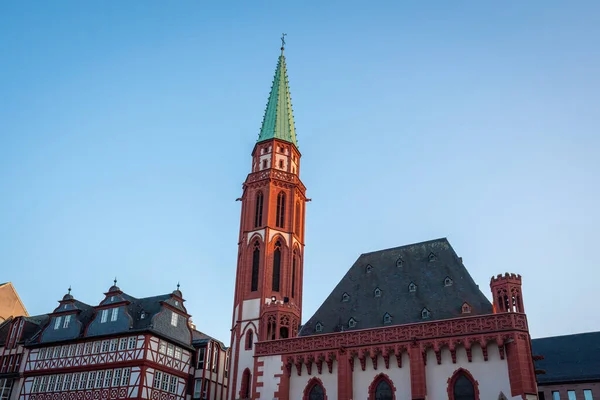 Igreja São Nicolau Praça Romerberg Frankfurt Alemanha — Fotografia de Stock