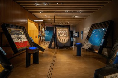 Frankfurt, Almanya - 24 Ocak 2020: Tarihi Müze (Historisches Museum) İçişleri - Frankfurt, Almanya