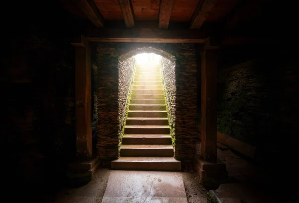 Escadas Corredores Subterrâneos Anfiteatro Trier Ruínas Romanas Antigas Trier Alemanha — Fotografia de Stock