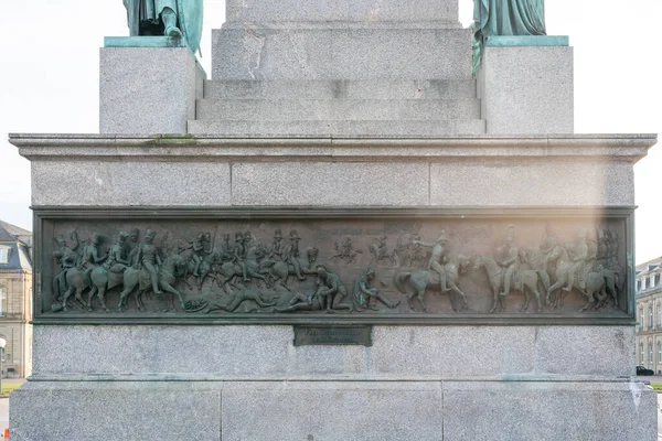 Bitva Fere Champenoise Úleva Detail Jubilejního Sloupu Jubilaumssaule Schlossplatz Náměstí — Stock fotografie