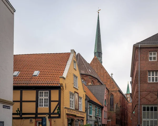 Bremen Almanya Ocak 2020 Schnoor Mahallesi John Kilise Kulesi Ndeki — Stok fotoğraf