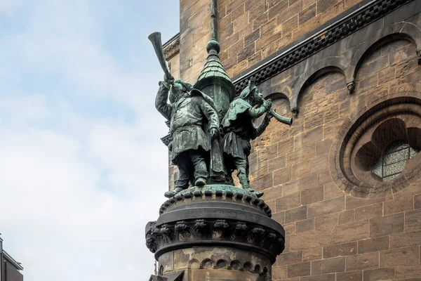 Fuente Soplador Torre Turmblaserbrunnen Frente Catedral Bremen Bremen Alemania — Foto de Stock