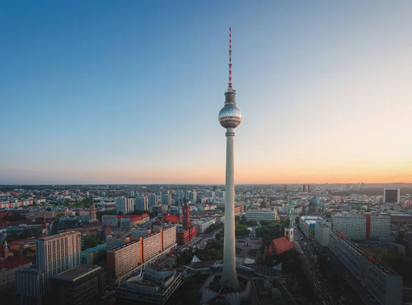 Aerial View Berlin Berlin Television Tower Fernsehturm Berlin Germany — Stock Photo, Image