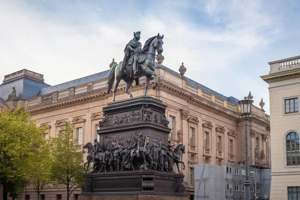 Frederik Het Grote Standbeeld Aan Unter Den Linden Boulevard Berlijn — Stockfoto