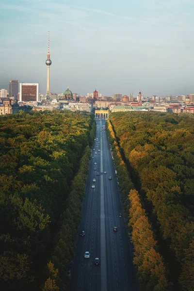 Aerial View Berlin Skyline Tiergarten Park Bundesstrasse Highway Berlin Germany — Stock Photo, Image