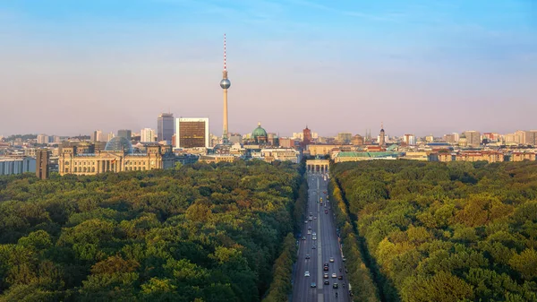 Aerial View Berlin Skyline All Main Landmarks Tiergarten Park German — Stock Photo, Image