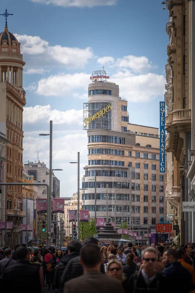 Madrid Spain Mar 2019 Edificio Capitol Carrion Building Gran Street — стокове фото