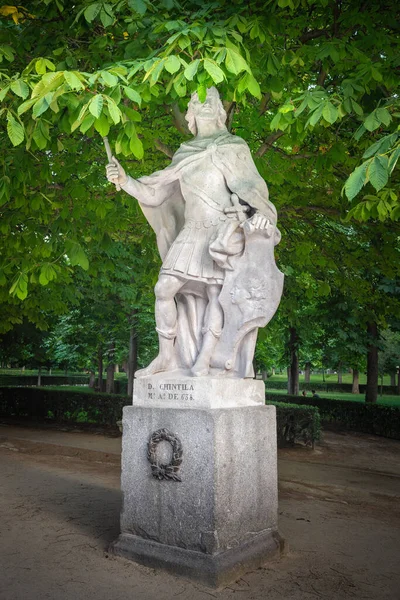 Madrid Spanien Juni 2019 Statue Des Westgotischen Königs Chintila Paseo — Stockfoto