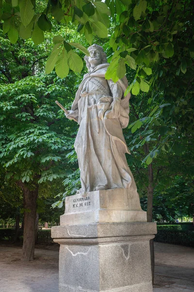 Madrid Spain Jun 2019 Statue Visigothic King Gundemar Gundemaro Paseo — Stock Photo, Image