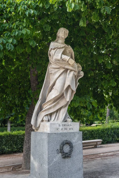Madrid Espagne Juin 2019 Statue Reine Urraca Léon Castille Paseo — Photo
