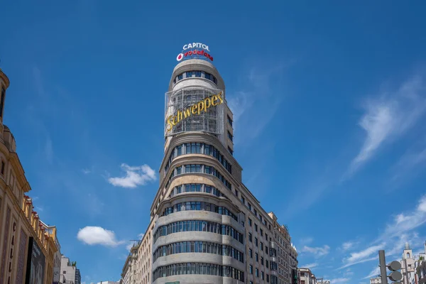 Madrid España Junio 2019 Edificio Capitol Carrión Edificio Con Famoso — Foto de Stock