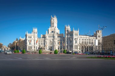 Cibeles Palace at Plaza de Cibeles - Madrid, Spain clipart
