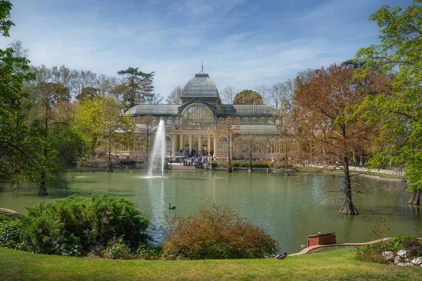 Pałac Kryształów Palacio Cristal Retiro Park Madryt Hiszpania — Zdjęcie stockowe