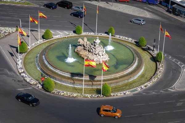 stock image Aerial view of Fountain of Cybele at Plaza de Cibeles - Madrid, Spain