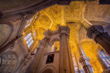 Malaga, İspanya - 19 Mayıs 2019: Malaga Katedrali - Malaga, Endülüs, İspanya