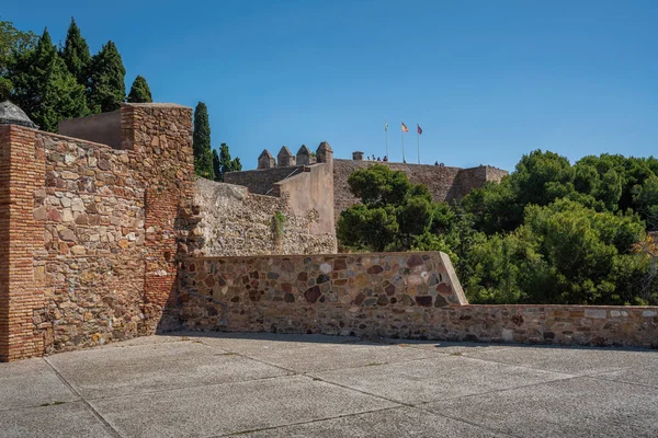 Malaga, İspanya - 18 Mayıs 2019: Gibralfaro Kalesi - Malaga, Endülüs, İspanya