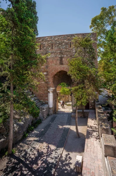 Malaga Spain May 2019 Puerta Las Columnas Columns Gate Alcazaba — 스톡 사진