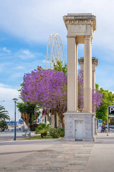 Colonnes Entrée Port Malaga Malaga Andalousie Espagne — Photo