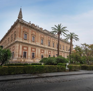Sevilla, İspanya - 7 Nisan 2019: Hint Arşivi (Arşiv Generali de Indias) - Sevilla, Endülüs, İspanya