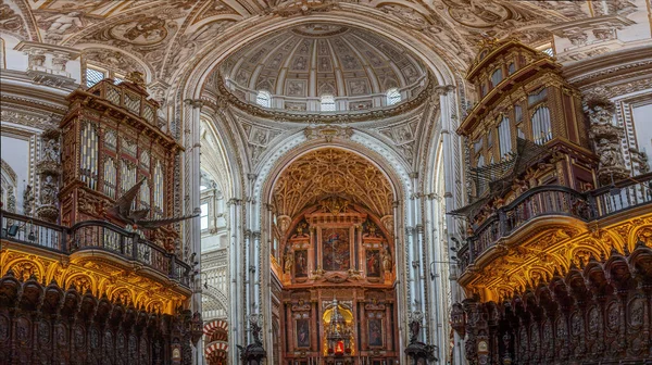Cordoba Spain Jun 2019 Panoramic View High Altar Pipe Organs — 스톡 사진