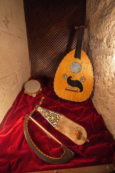 Córdoba Espanha Junho 2019 Arab Out Rebab Daf Instrumentos Musicais — Fotografia de Stock
