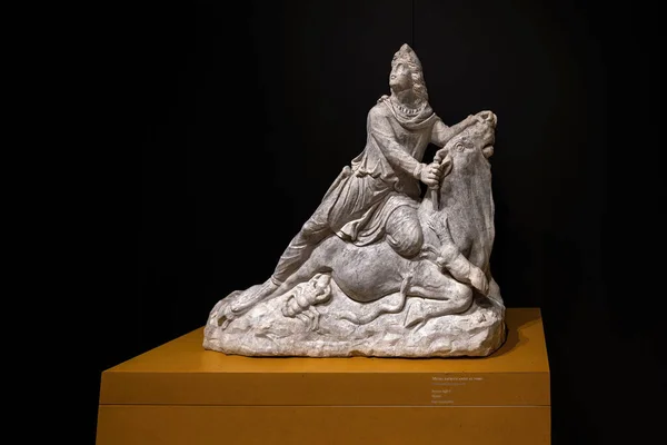 Cordoue Espagne Juin 2019 Mithras Sacrifiant Sculpture Taureau Musée Archéologique — Photo