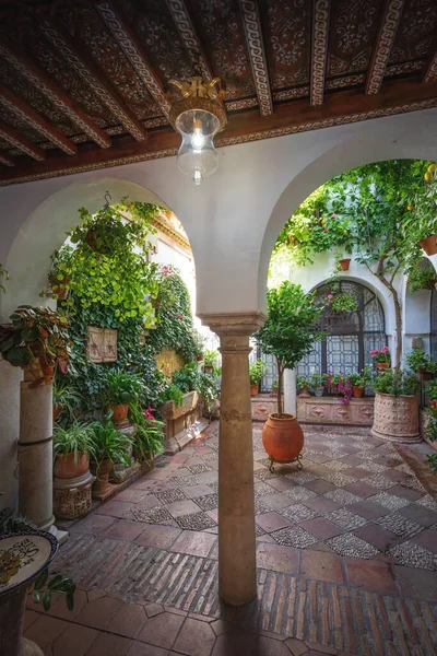 stock image Cordoba, Spain - Jun 13,  2019: Traditional Courtyard at San Basilio - Cordoba, Andalusia, Spain