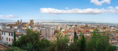 Granada Katedrali 'nin panoramik hava manzarası Granada, Endülüs, İspanya