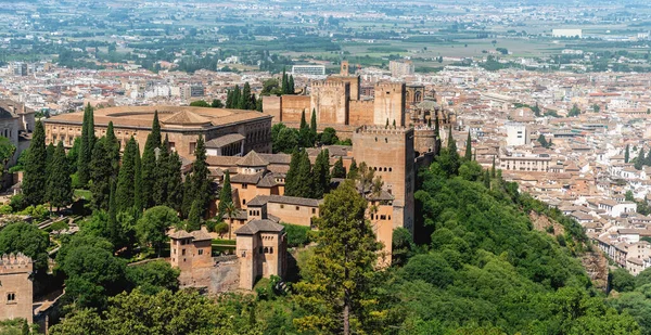 Vista Aérea Alhambra Catedral Granada Granada Andalucía España — Foto de Stock