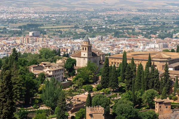 Vista Aérea Iglesia Santa Maria Alhambra Granada Andalucía España — Foto de Stock
