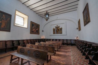 Granada, İspanya - 6 Haziran 2019: St. Jerome Kraliyet Manastırı (San Jeronimo de Granada) - Granada, Endülüs, İspanya