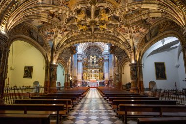 Granada, İspanya - 6 Haziran 2019: St. Jerome Kraliyet Manastırı (San Jeronimo de Granada) - Granada, Endülüs, İspanya