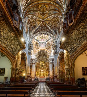 Granada, İspanya - 6 Haziran 2019: St. Jerome Kraliyet Manastırı (San Jeronimo de Granada) - Granada, Endülüs, İspanya