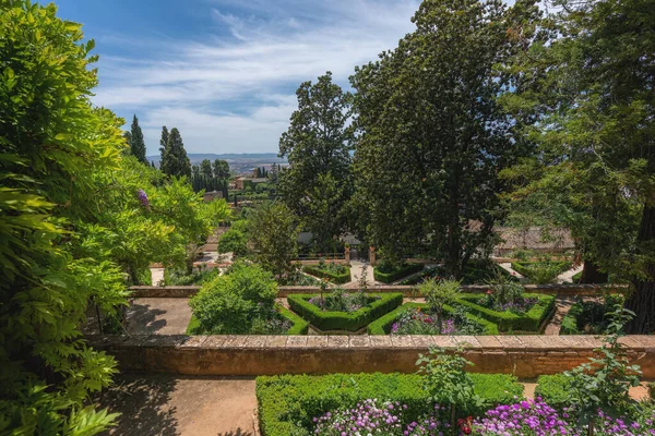 Granada Hiszpania Maja 2019 Wysokie Ogrody Generalife Gardens Alhambra Granada — Zdjęcie stockowe
