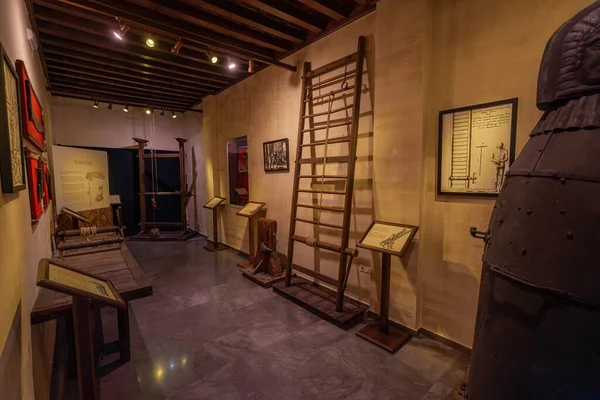 Granada Espanha Junho 2019 Ladder Rack Instruments Torture Museu Inquisição — Fotografia de Stock
