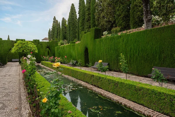 Granada Spanien Mai 2019 Generalife Gärten Der Alhambra Granada Andalusien — Stockfoto