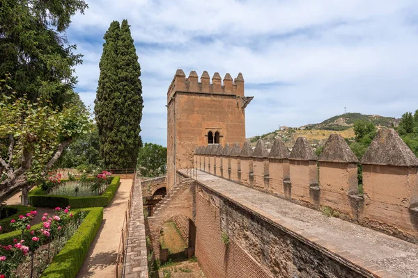 Granada Spanyolország 2019 Május Tower Pointed Battlements Torre Los Picos — Stock Fotó