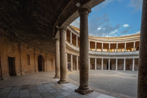 Granada Spain May 2019 Ground Floor Palace Charles Alhambra Granada — стокове фото