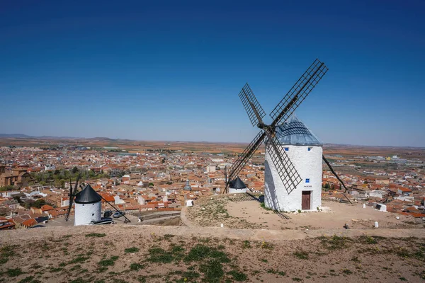 Windmills Consuegra City View Consuegra Castilla Mancha Spanyolország — Stock Fotó