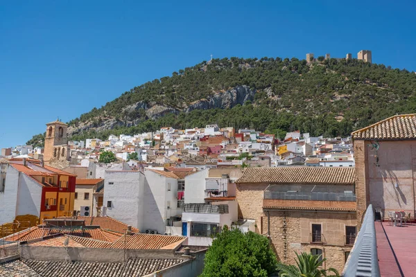 stock image Jaen view with Castle of Santa Catalina and Saint John and Saint Peter Church - Jaen, Spain