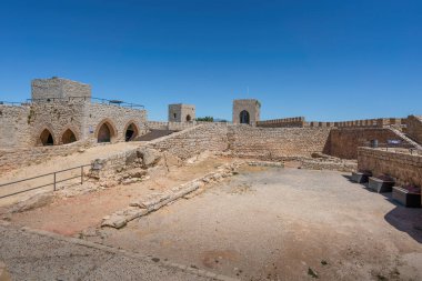 Jaen, İspanya - 1 Haziran 2019: Santa Catalina Şatosu Jaen, İspanya