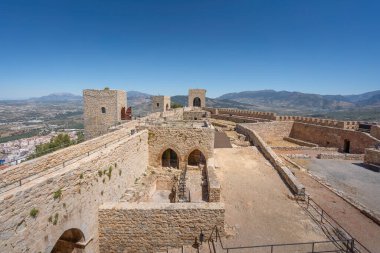Jaen, İspanya - 1 Haziran 2019: Santa Catalina Şatosu Jaen, İspanya