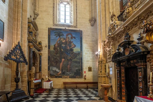 アルコス フロンテーラ スペイン 2019年4月10日 サンタ マリア小聖堂の聖クリストファー画像 アルコス フロンテーラ カディス スペイン — ストック写真